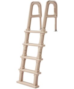 VEVOR 5-astmeline basseini redel topelt käsipuudega, libisemiskindlad, 136 kg kandevõime, 122–137 cm basseinidele, sise-/välitingimustesse, beež