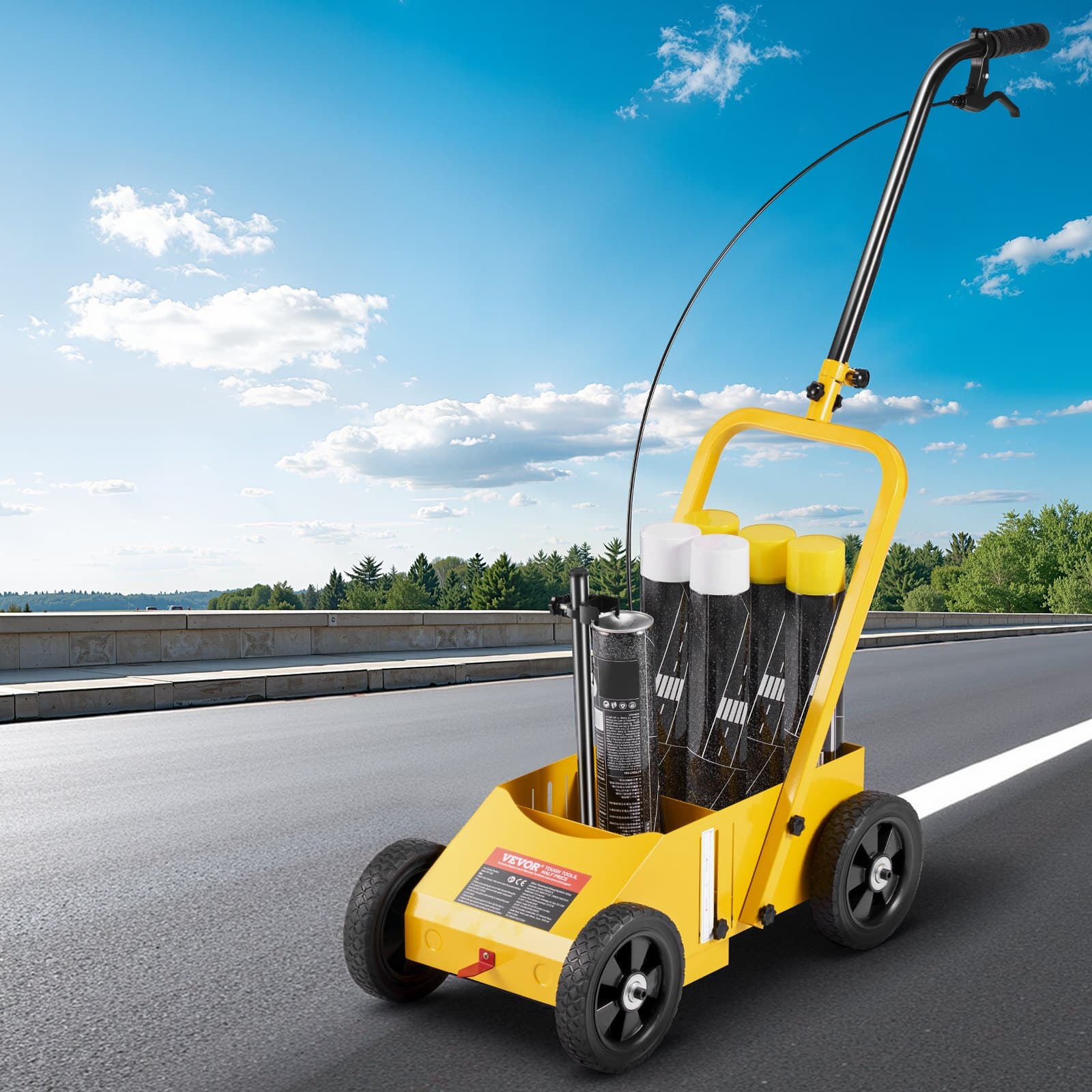 VEVOR Striping Line Marking Machine, 61x33x90 cm, 4-Wheel Adjustable Width, Heavy-Duty for Roads, Parking Lots, Sports Fields - Image 8