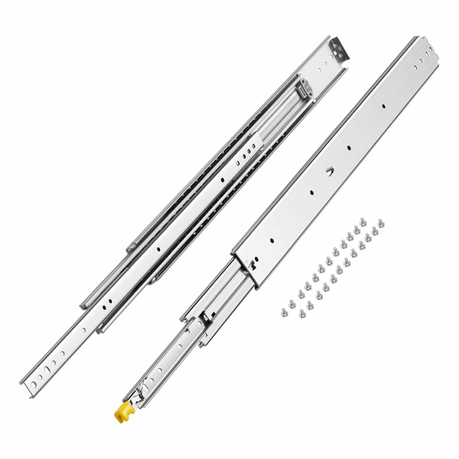 VEVOR Heavy-Duty Locking Drawer Slides, 1 Pair, 500 kg Load, Full Extension, Ball Bearing, Steel, 843 mm, Side Mount – Paveikslėlis 9