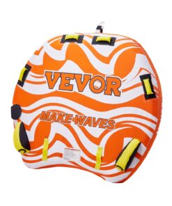 VEVOR 1-2 Rider Towable Tube for Boating, Inflatable Water Tube with Fins, 154kg Capacity, Nylon Cover & Padded Handles