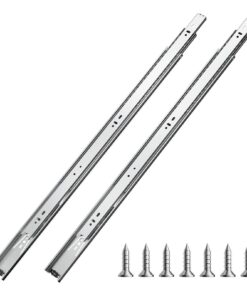 VEVOR 24" Drawer Slides, 10 Pairs Full Extension Ball Bearing Rails, 45kg Load, Heavy Duty Side Mount for Cabinets & Dressers