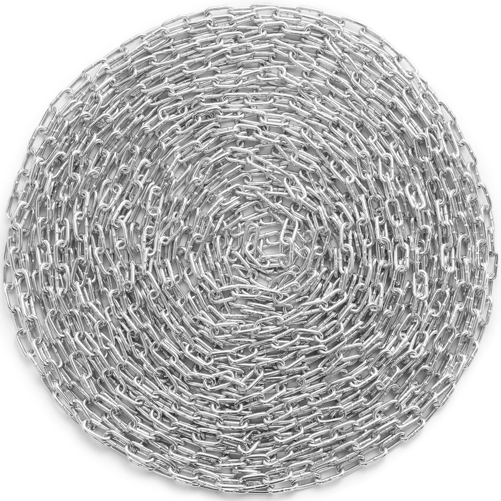 Цепь катушки VEVOR оцинкованная из углеродистой стали 4,8 мм x 30 м, 500 кг нагрузки, цинковая с 2 быстрыми ссылками для буксировки и использования на открытом воздухе