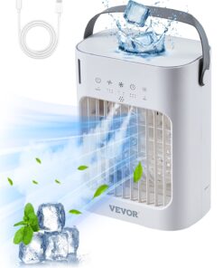 VEVOR 4-в-1 Портативний Міні Кондиціонер з 700 мл Баком, 3 Швидкості, Таймер, LED – Тихе Охолодження для Кімнати/Офісу