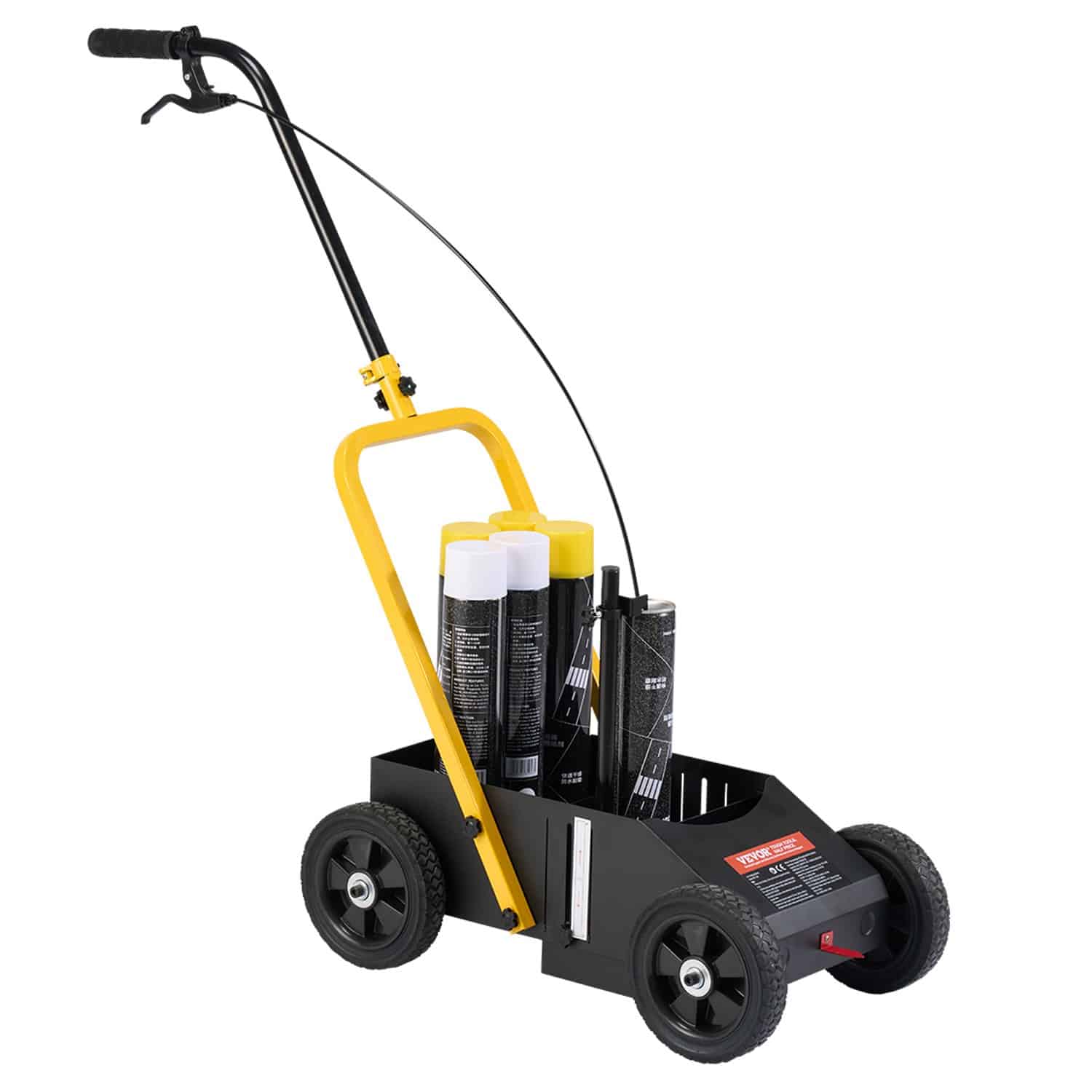 VEVOR Line Marking Machine 61x33x90cm, 4-Wheel Adjustable 5–10cm Striping Width, for Parking, Roads, Sports Fields, Black - Image 9
