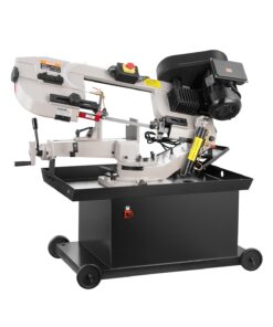 VEVOR 1,1 kW metāla lentzāģis 178x209 mm, 220V horizontāls/vertikāls, maināms ātrums, 0–45° leņķis, metālam/kokam/plastmasai