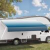 VEVOR Manuaalne RV Markiis 5.5m, Tõmmatav, Veekindel ja UV-Kaitsega PVC Kangas, Alumiiniumraam, Sobib Enamikule RV-dele, Sinine