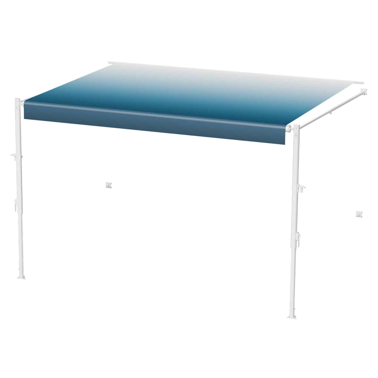 VEVOR Manual RV Awning Kit 5.5m, Retractable Waterproof Awning with Aluminum Frame for Trailers and Campers, Blue Fade - Pilt 10