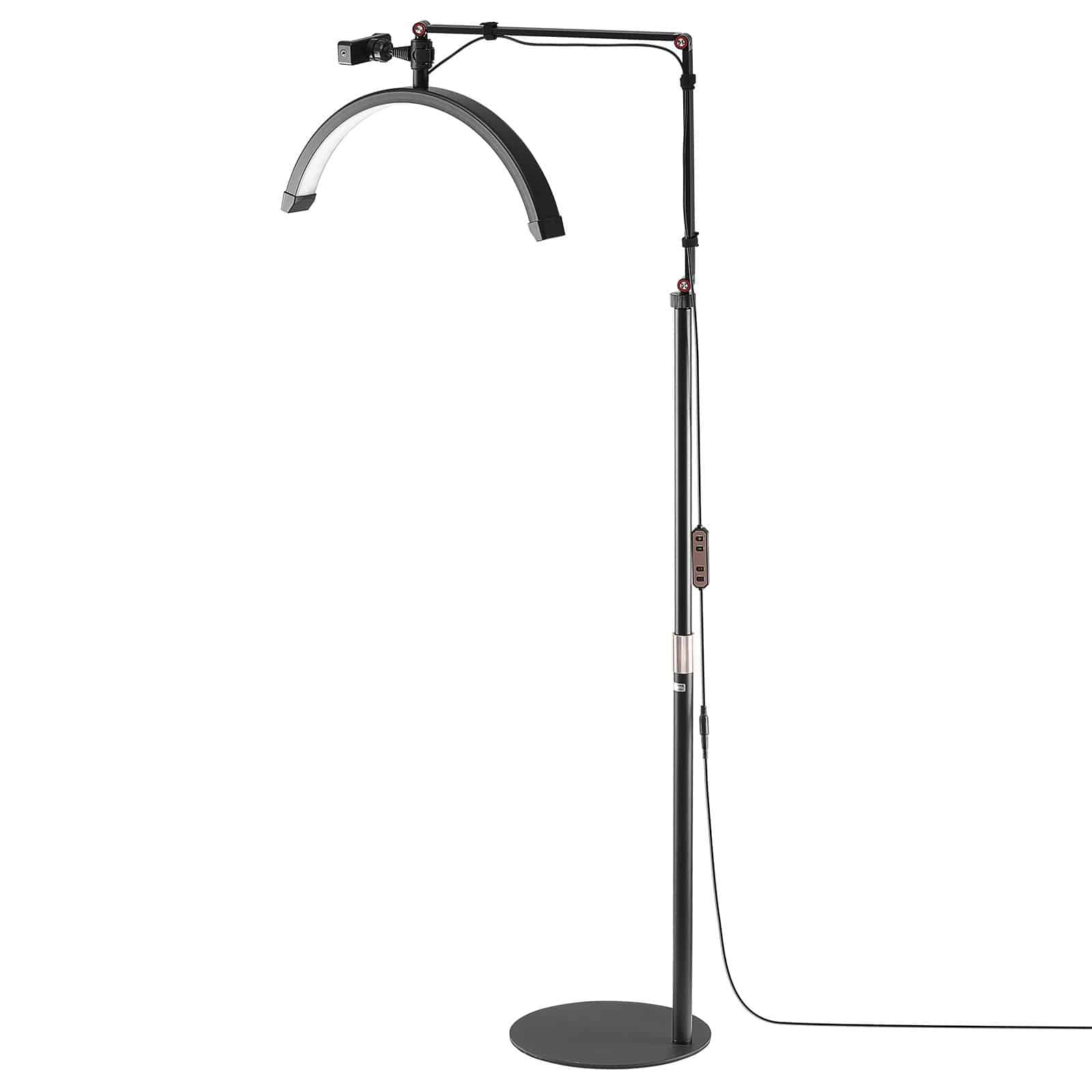 VEVOR 2-in-1 LED Half Moon Lash Light with Phone Holder & Remote, Floor & Desk Lamp for Eyelash Extensions, 3000K–6000K - Image 10