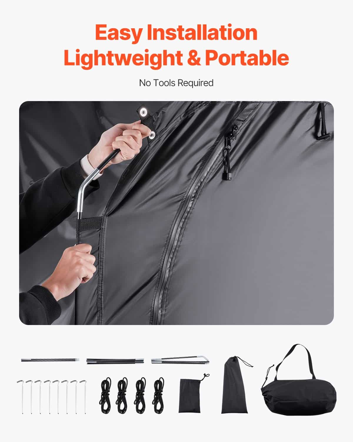VEVOR Waterproof Outdoor Bike Storage Tent for 1–2 Bicycles, Ventilated, Easy Setup, Durable Fiberglass Frame, UV & Rain Protection — изображение 5