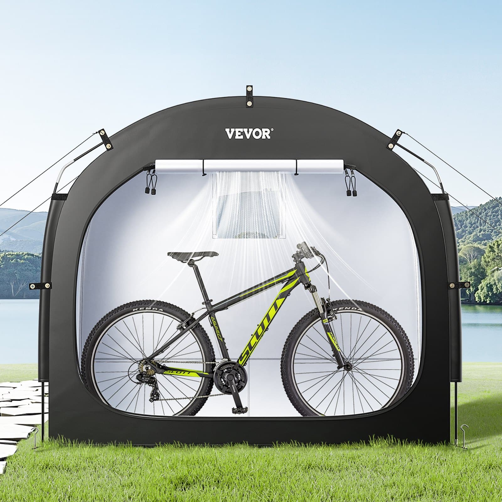 VEVOR Waterproof Outdoor Bike Storage Tent for 1–2 Bicycles, Ventilated, Easy Setup, Durable Fiberglass Frame, UV & Rain Protection — изображение 8