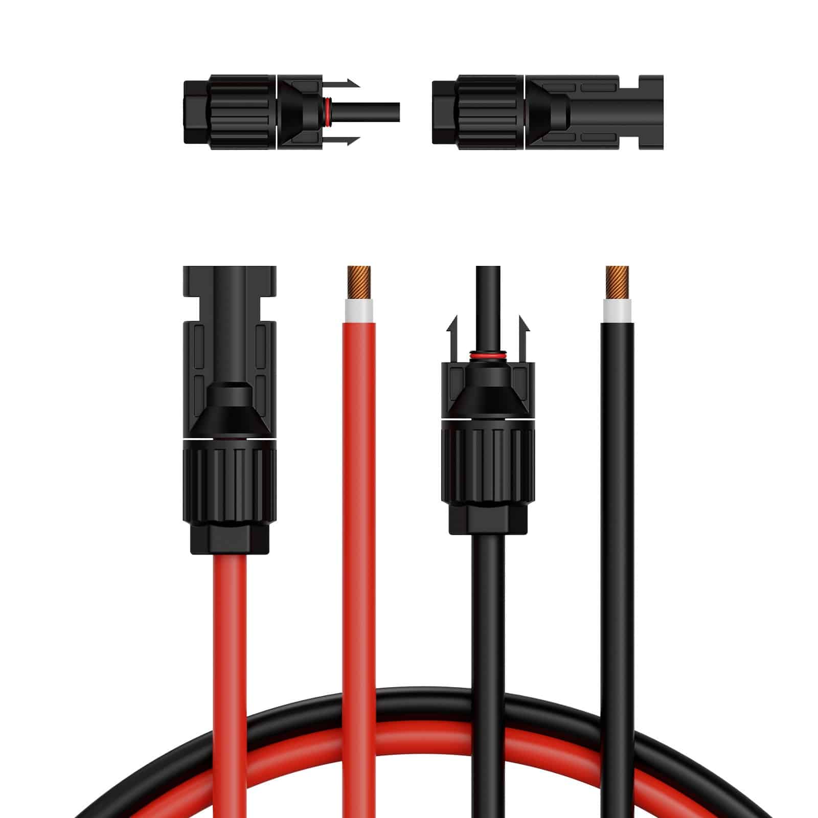 VEVOR 15.24m Solar Panel Extension Cable Set, 6mm² PV Wire with MC4 Waterproof Connectors, Black & Red, for Home/RV/Marine - Зображення 10