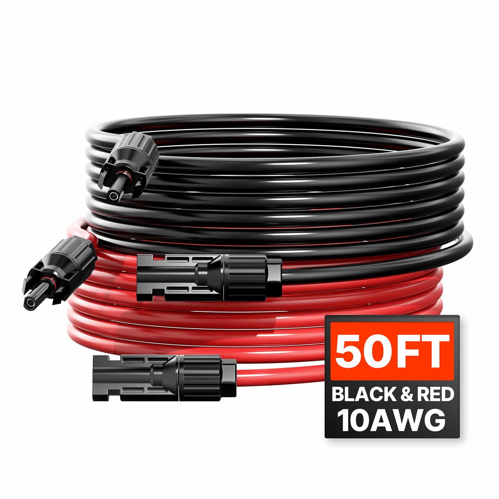 VEVOR 15.24m Solar Panel Extension Cable Set, 6mm² PV Wire with MC4 Waterproof Connectors, Black & Red, for Home/RV/Marine - Зображення 11