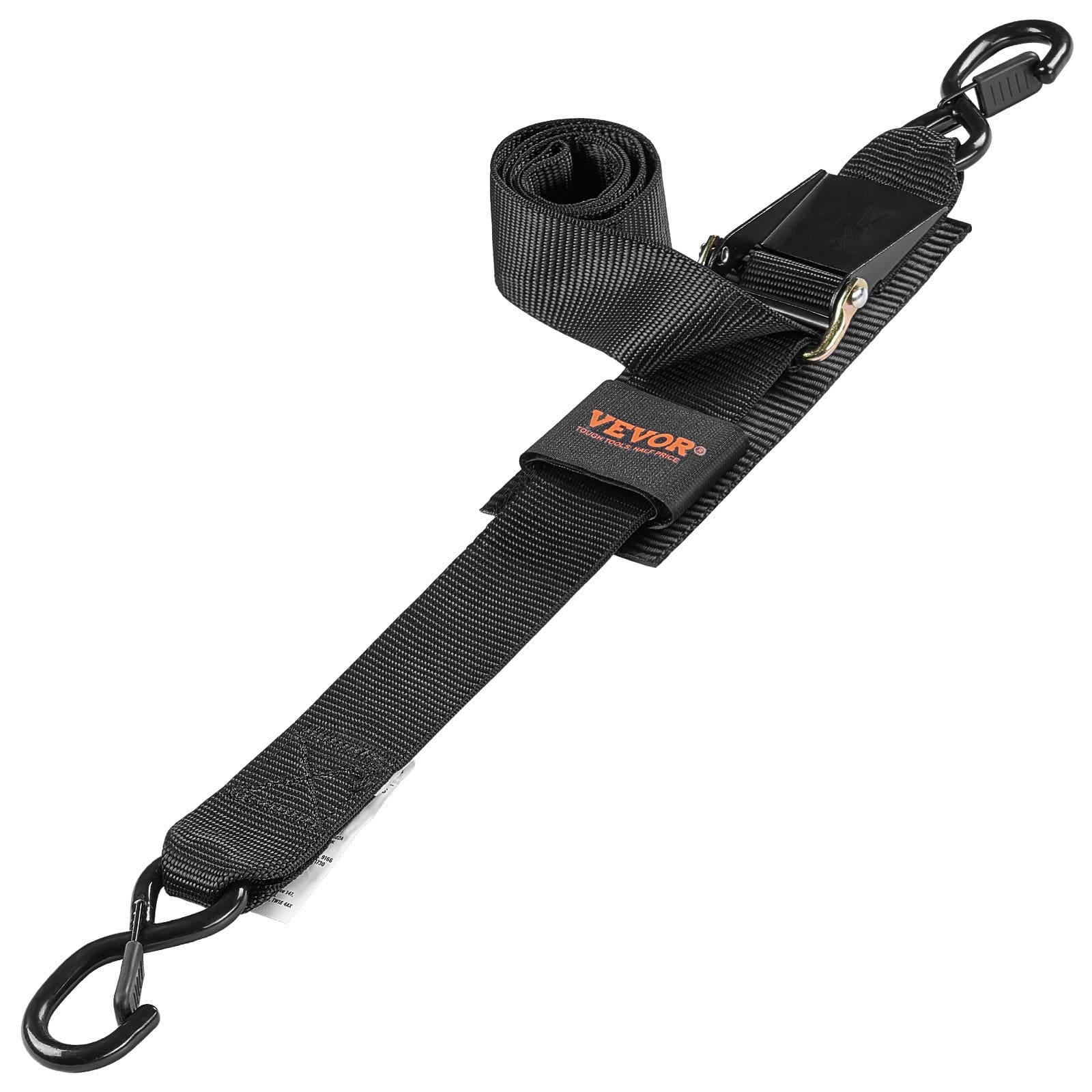VEVOR Retractable Ratchet Tie Down Straps 5 cm x 1.2 m, 2-Pack, 680 kg Break Strength, Heavy Duty with Locking S-Hooks for Trailers & Boats — attēls 12