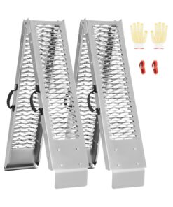 VEVOR Steel Loading Ramps 2pcs, 450kg Capacity, Foldable Anti-Slip Ramp with Straps & Handle for ATV, UTV, Motorcycle, E-Bike