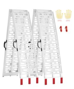 VEVOR 2шт Алюминиевые Погрузочные Рампы, 680кг Грузоподъемность, Складывающиеся, Нескользящие, для ATV, Мотоциклов, Электровелосипедов, Газонокосилок