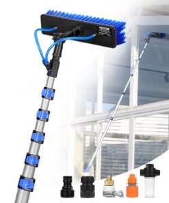 VEVOR 11m Water Fed Pole Kit with 180° Rotating Brush, 20m Hose & Soap Dispenser for Solar Panel & Window Cleaning