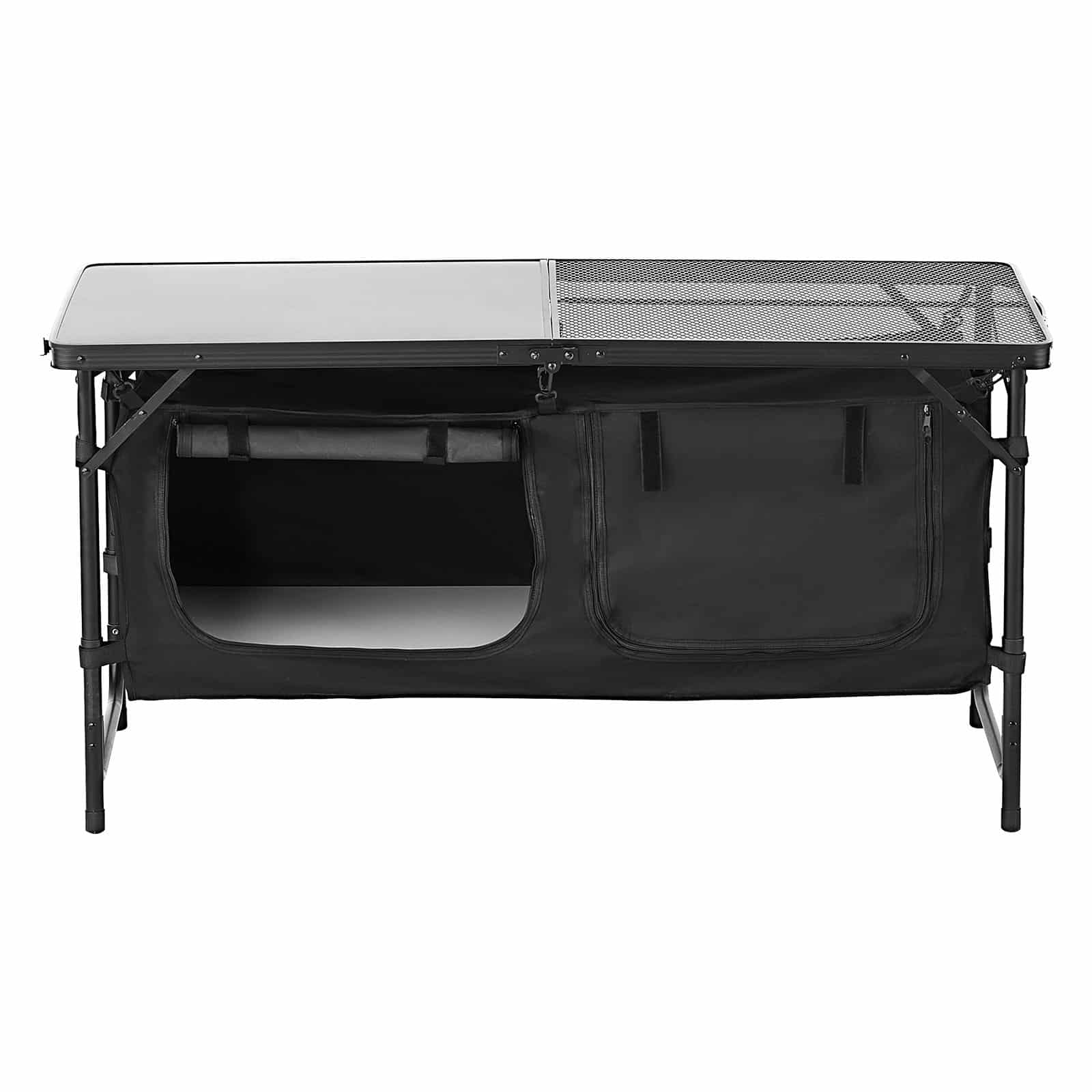 VEVOR Folding Camping Kitchen Table with Storage, 3 Height Levels (56/64/71 cm), Lightweight Aluminum Portable Cook Station for BBQ, RV, Picnic — изображение 9