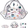VEVOR Baby Play Gym Mat 106×106 cm with 6 Sensory Toys, Foldable Sides, Soft Fabric – Tummy Time & Motor Skills Activity Mat
