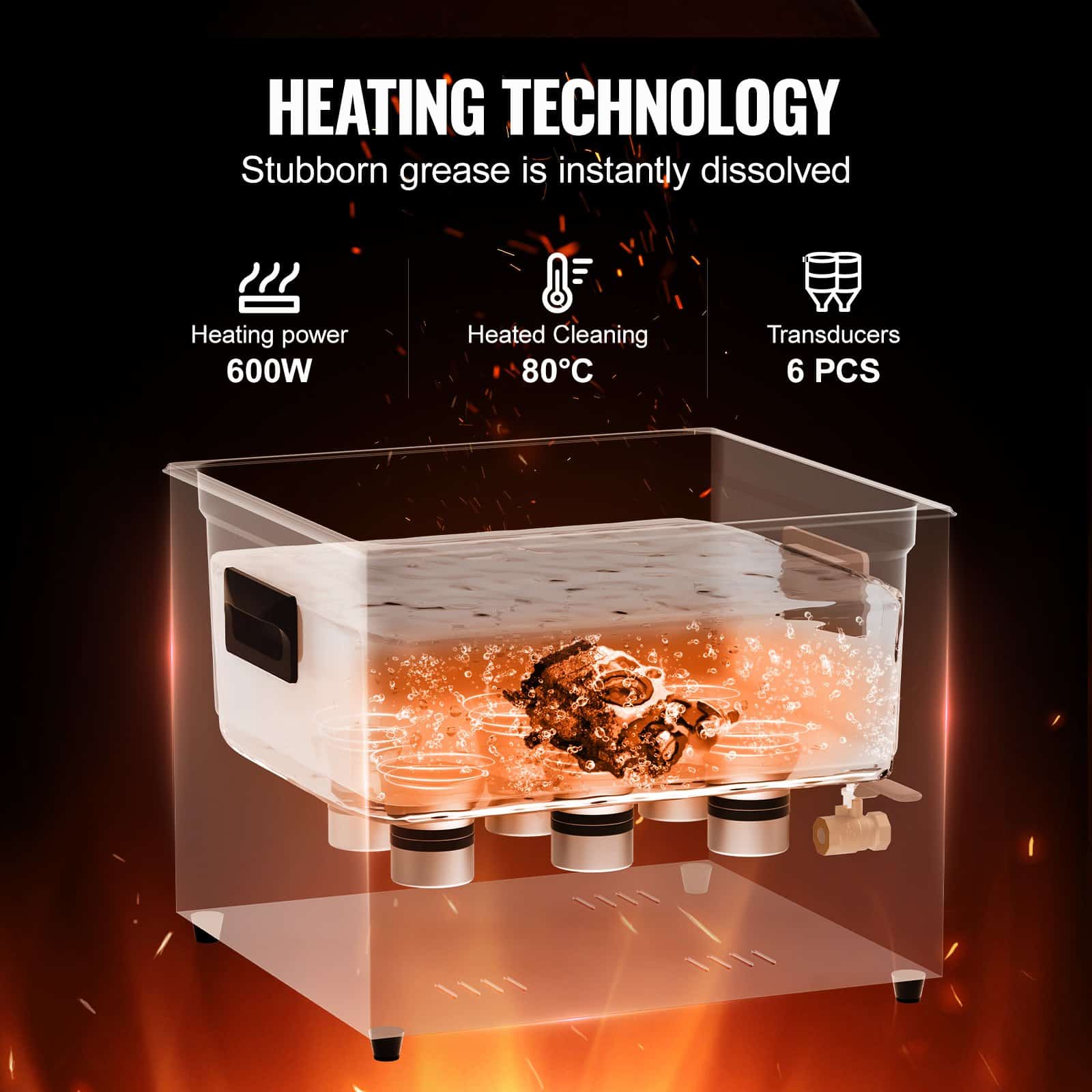 VEVOR 15L Ultrasonic Cleaner 360W, 40kHz Industrial Sonic Cleaning Machine with Heater, Timer & Degas Mode for Tools & Jewelry - Зображення 3