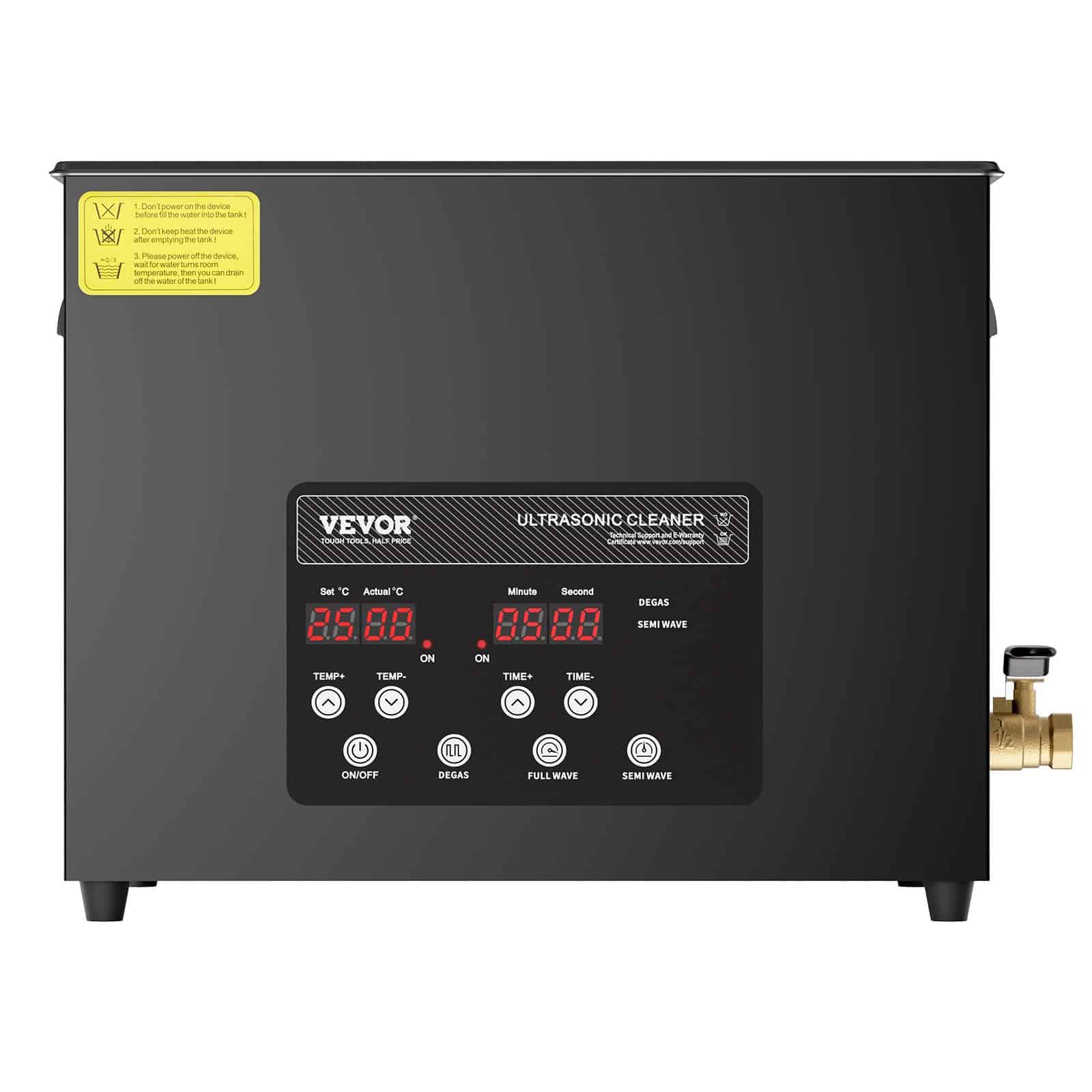 VEVOR 15L Ultrasonic Cleaner 360W, 40kHz Industrial Sonic Cleaning Machine with Heater, Timer & Degas Mode for Tools & Jewelry - Зображення 11