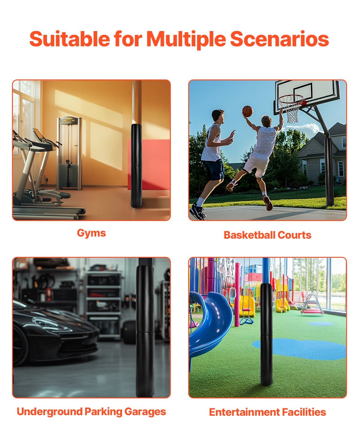 VEVOR Basketball Pole Pad 180cm Tall, 30mm Thick Waterproof Foam Padding for 50–160mm Round & 40–115mm Square Poles - Image 6