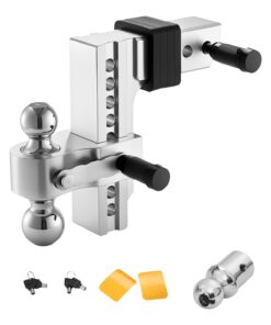 VEVOR регулируемый фаркоп, 203мм опускание, тройной шар для приемника 63.5мм, грузоподъемность 8390кг