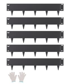 VEVOR 5-пакетная стальная ландшафтная окантовка 99x12,7 см, устойчивая к ржавчине, гибкая садовая окантовка для лужайки, цветочной кровати и дорожки - черная
