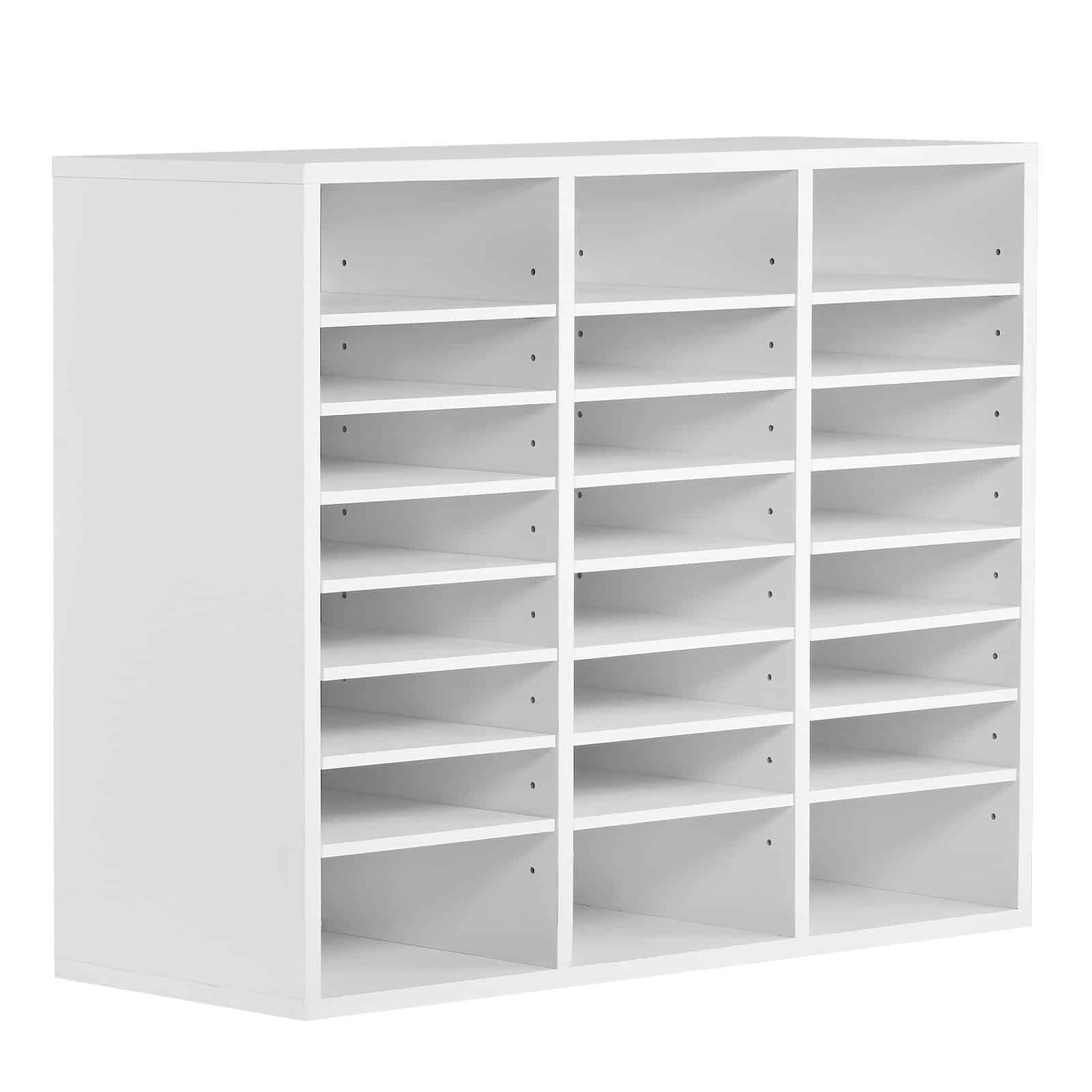 VEVOR 24-Compartment Wooden Literature Organizer, Adjustable MDF Mail Sorter for Office, Home, Classroom, White - Pilt 12