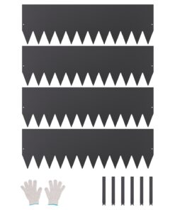 VEVOR стальная садовая окантовка 4 шт., 101x30см, устойчивая к ржавчине, гибкий металлический бордюр, легкая установка, черный