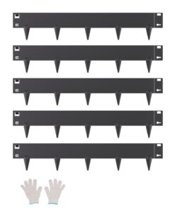 Стальной набор ландшафтных окантовок VEVOR, 5 x 99 x 10 см, устойчивый к ржавчине, гибкая металлическая садовая окантовка для газонов и цветочных кроватей, черный