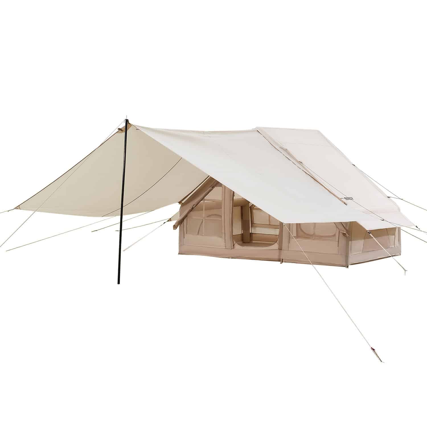 VEVOR Inflatable 4-Season Camping Tent for 3-5 People with Pump, Canopy, Stove Jack, 300D Oxford, 2 Doors, Mesh Windows - Image 10