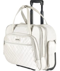 VEVOR 15.6" (39.6 cm) Rolling Laptop Bag with Wheels – Travel Computer Briefcase for Men and Women, Water-Resistant, Black