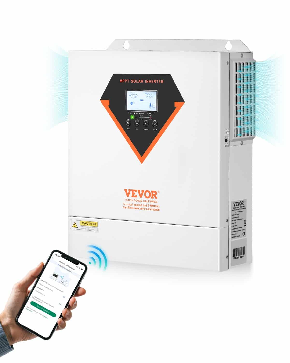 VEVOR 3500W 24V Hybrid Solar Inverter Charger, Pure Sine Wave 220/230V, 100A MPPT, WiFi, for Off-Grid Lithium/Lead-Acid Systems