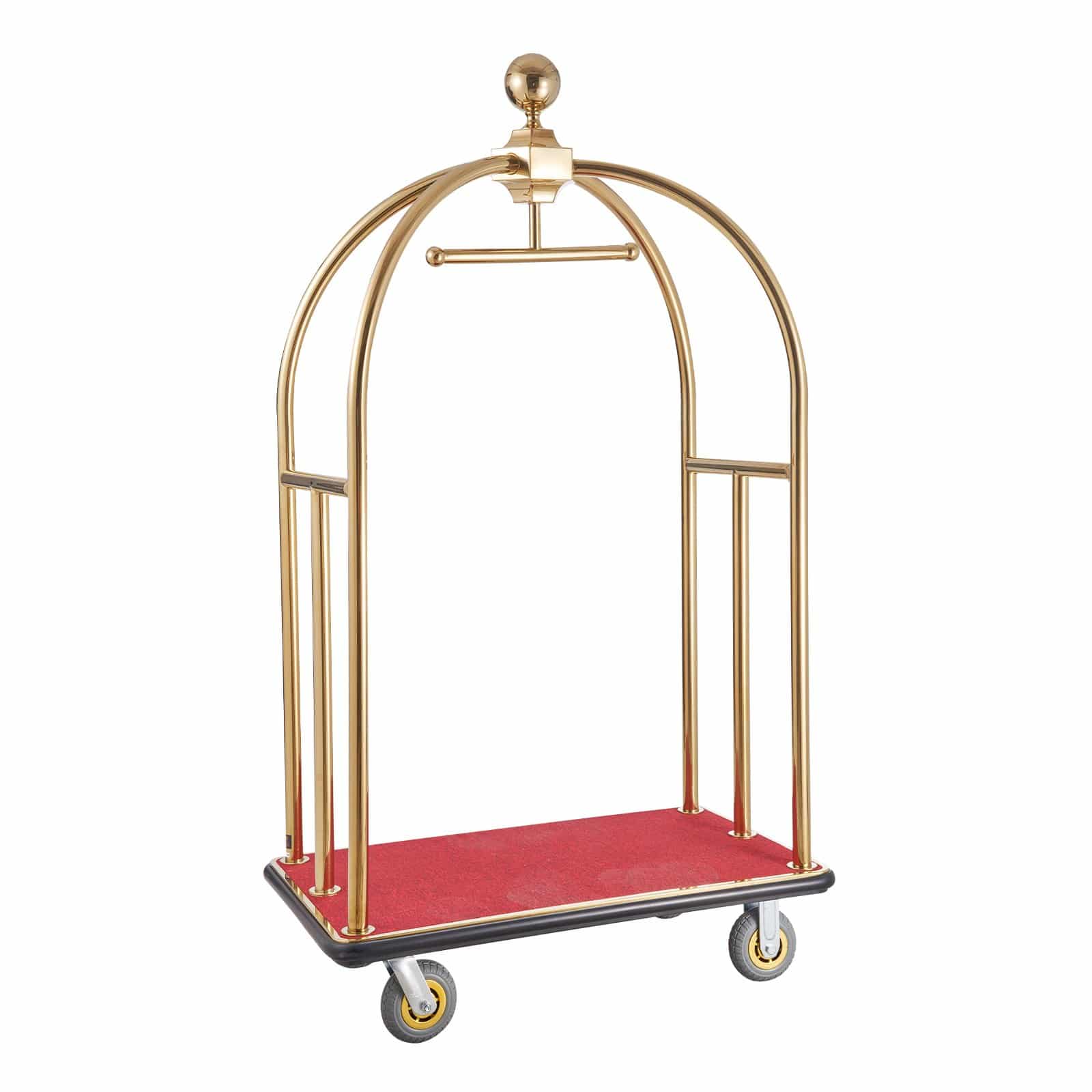 VEVOR Stainless Steel Hotel Luggage Cart, 500 kg Load, Red Carpet Base, Silent Wheels, for Hotels, Resorts, Condos – Paveikslėlis 11