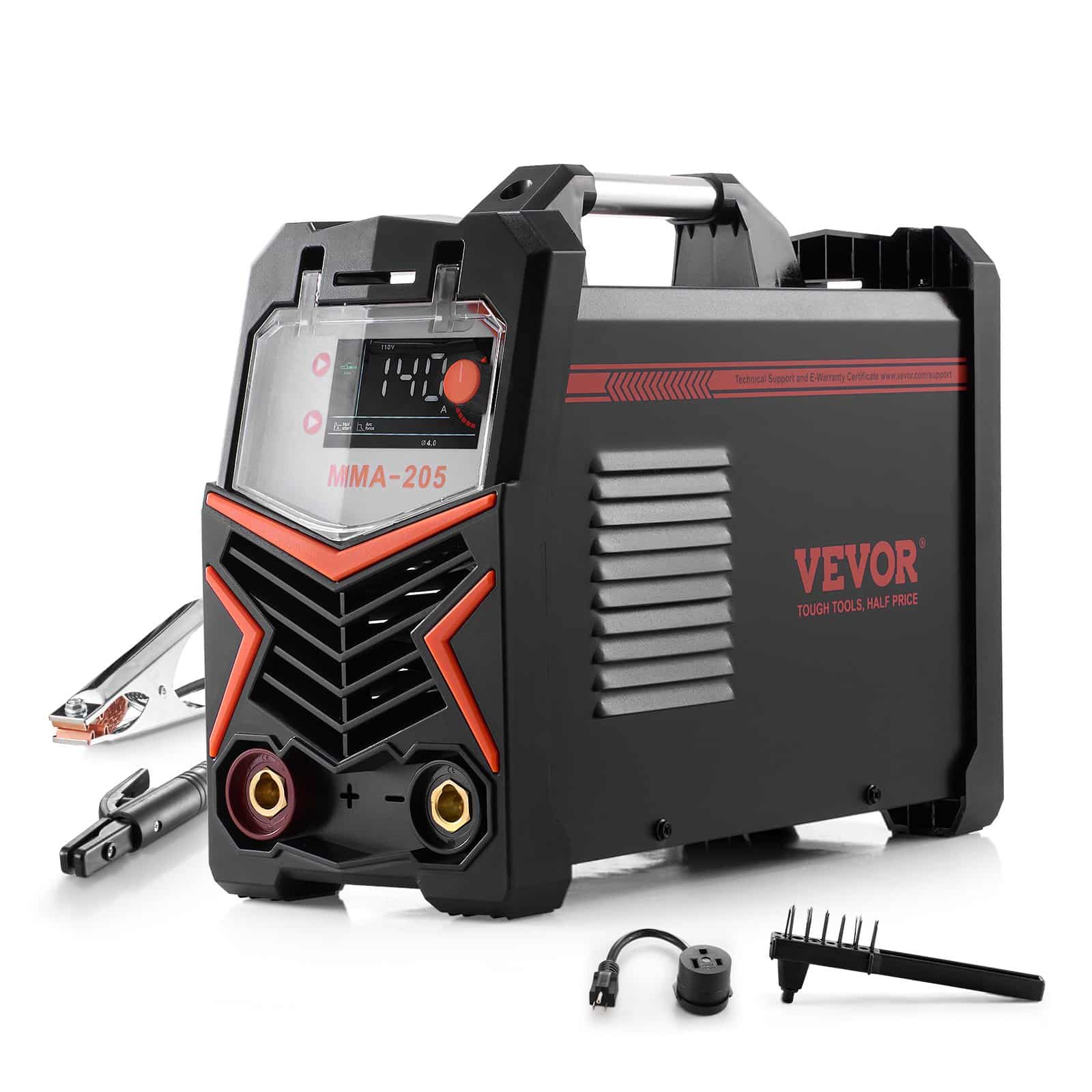 VEVOR 205A 2-in-1 MMA Lift TIG Welder, IGBT Inverter Stick Welding Machine, Digital Display, Hot Start, Portable (No TIG Torch)