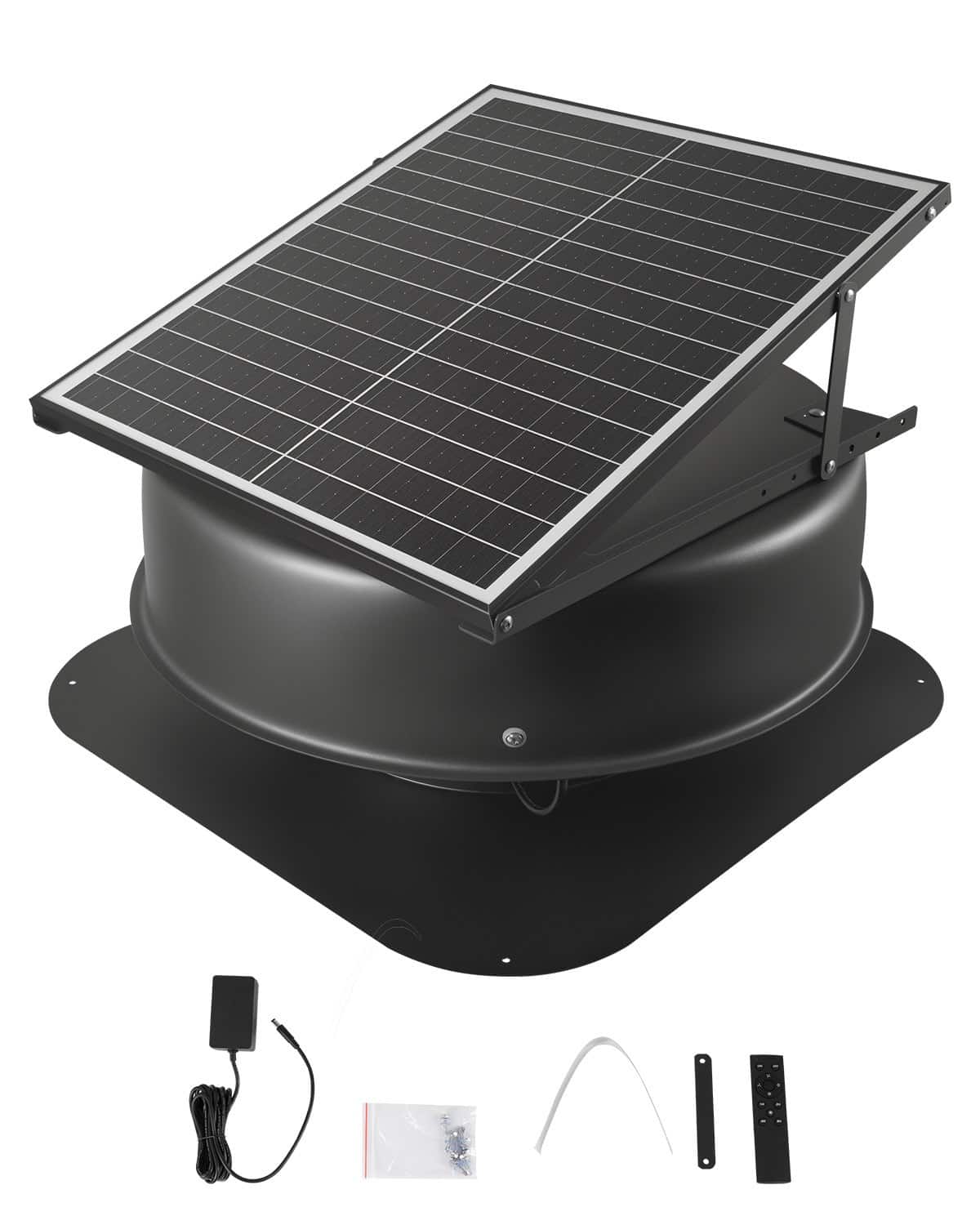 VEVOR 42W Smart Solar Attic Roof Fan с термостатом, дистанционным управлением, воздушным потоком 4759 м³/ч, бесщеточным двигателем постоянного тока для охлаждения и вентиляции