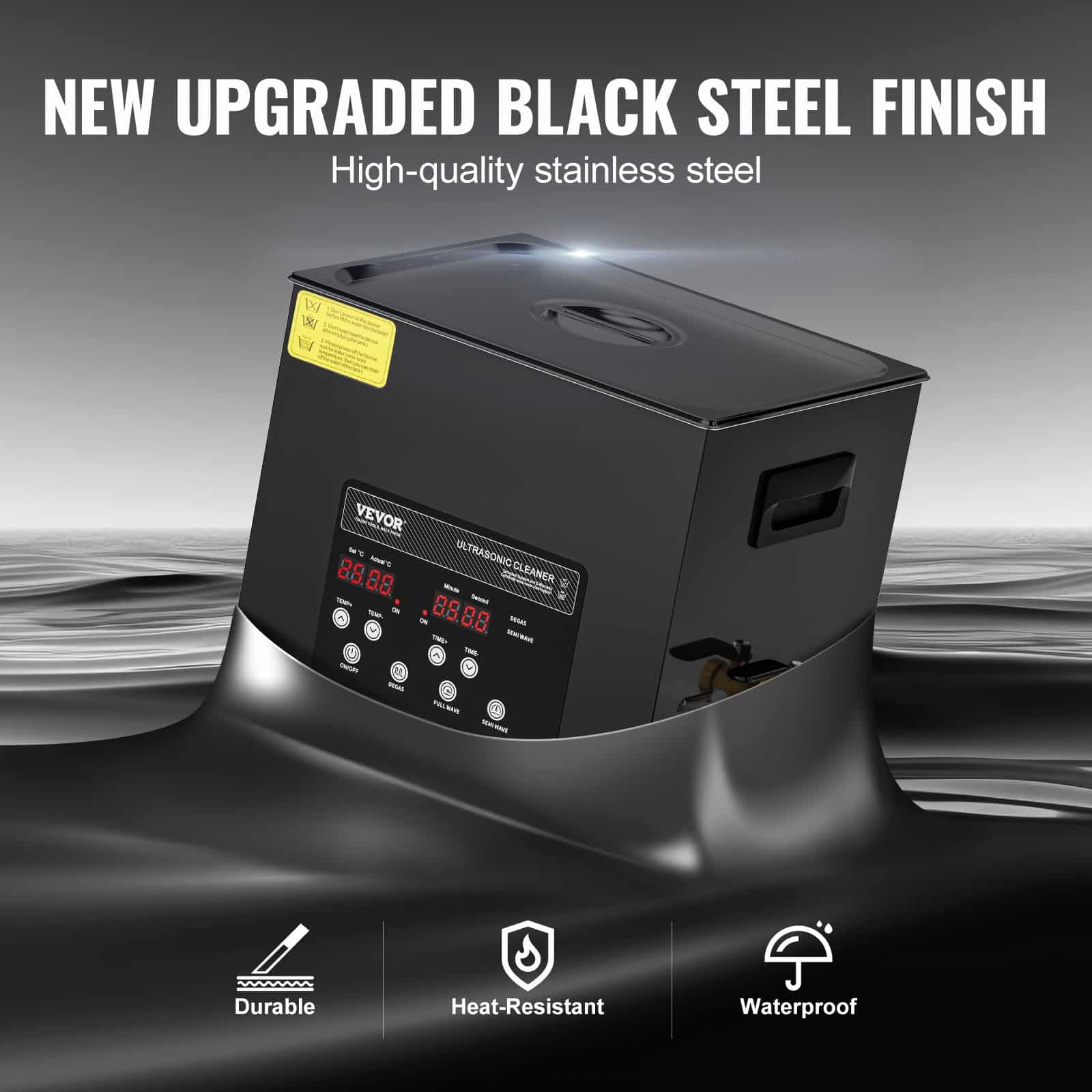 VEVOR 10L Ultrasonic Cleaner 240W, 40kHz Digital Cleaning Machine with Heater, Timer, Degassing & Gentle Mode for Jewelry & Tools - Зображення 5