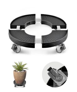 VEVOR регулируемая тележка для мусорного бака с блокируемыми колесами, грузоподъемность 200кг, круглая база 38–58см, черный