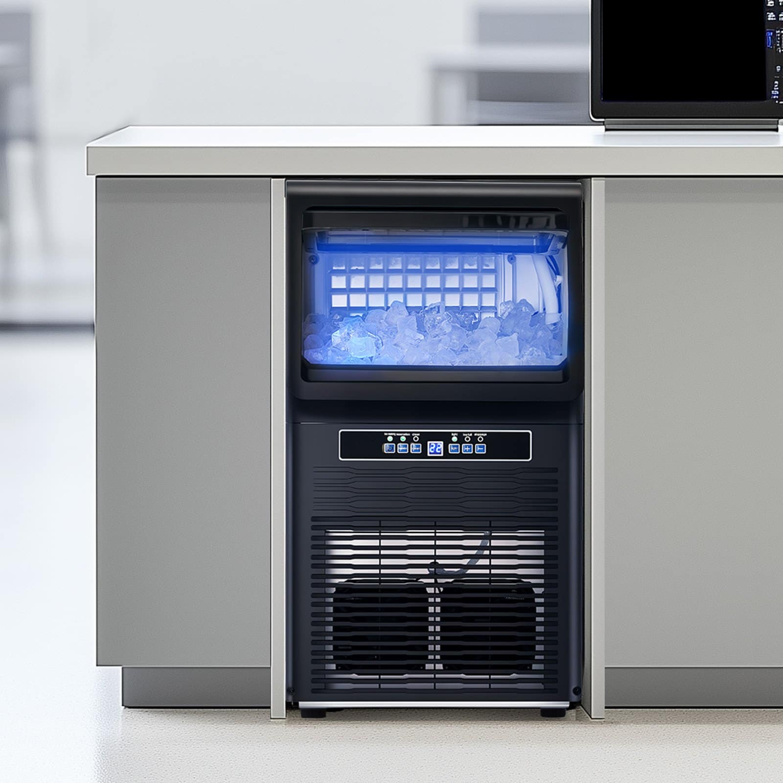 VEVOR Commercial Ice Maker 36 Cubes/15 Min, 36kg/24H Output, 5.4kg Storage, LED Display, Self-Cleaning, for Bar/Restaurant — attēls 8