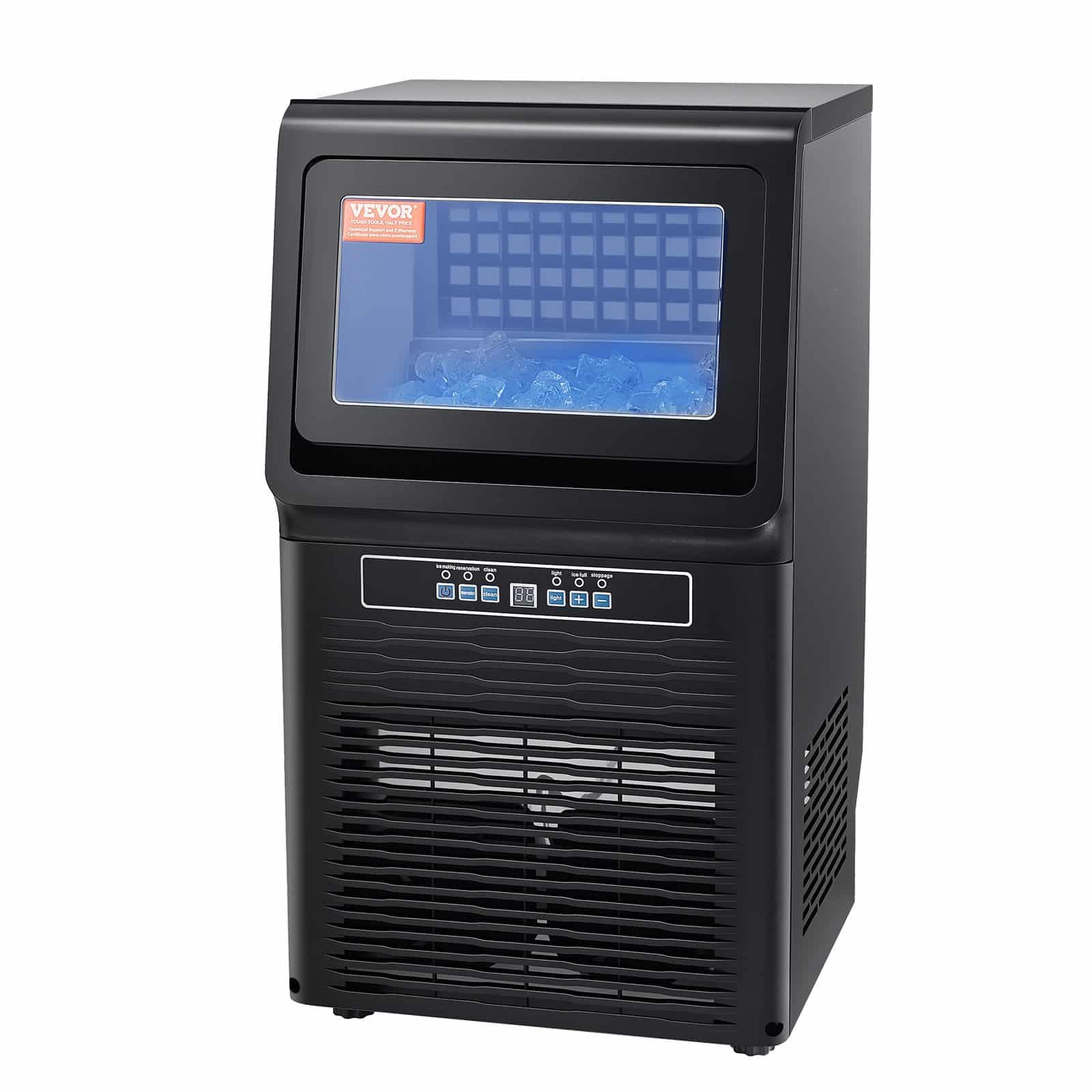 VEVOR Commercial Ice Maker 36 Cubes/15 Min, 36kg/24H Output, 5.4kg Storage, LED Display, Self-Cleaning, for Bar/Restaurant — attēls 10