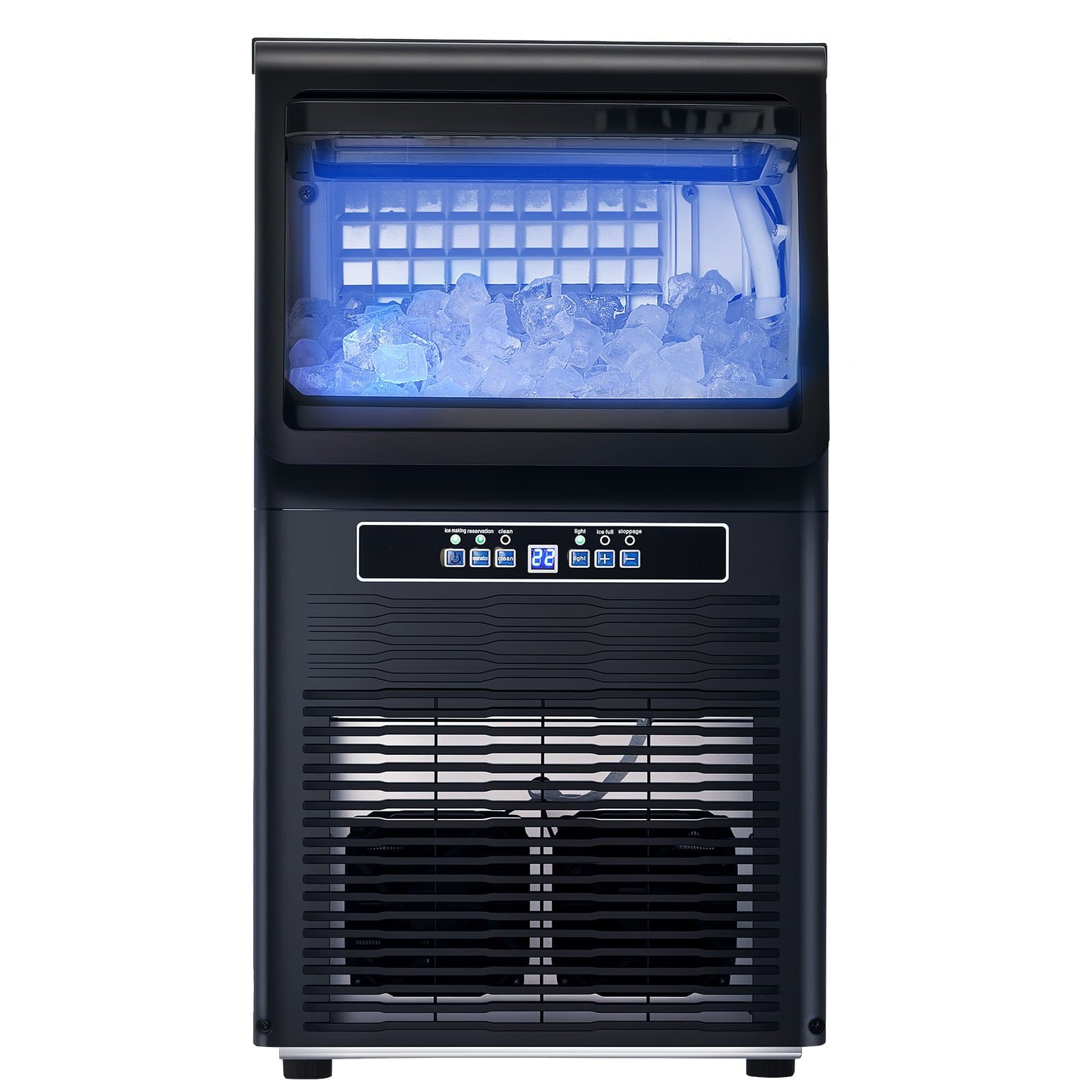 VEVOR Commercial Ice Maker 36 Cubes/15 Min, 36kg/24H Output, 5.4kg Storage, LED Display, Self-Cleaning, for Bar/Restaurant — attēls 12
