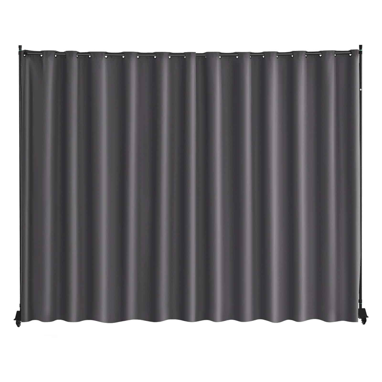 VEVOR Portable Room Divider with Wheels, Freestanding Privacy Screen, 308.5x45x245.5 cm, Gray, for Home, Office, Bedroom