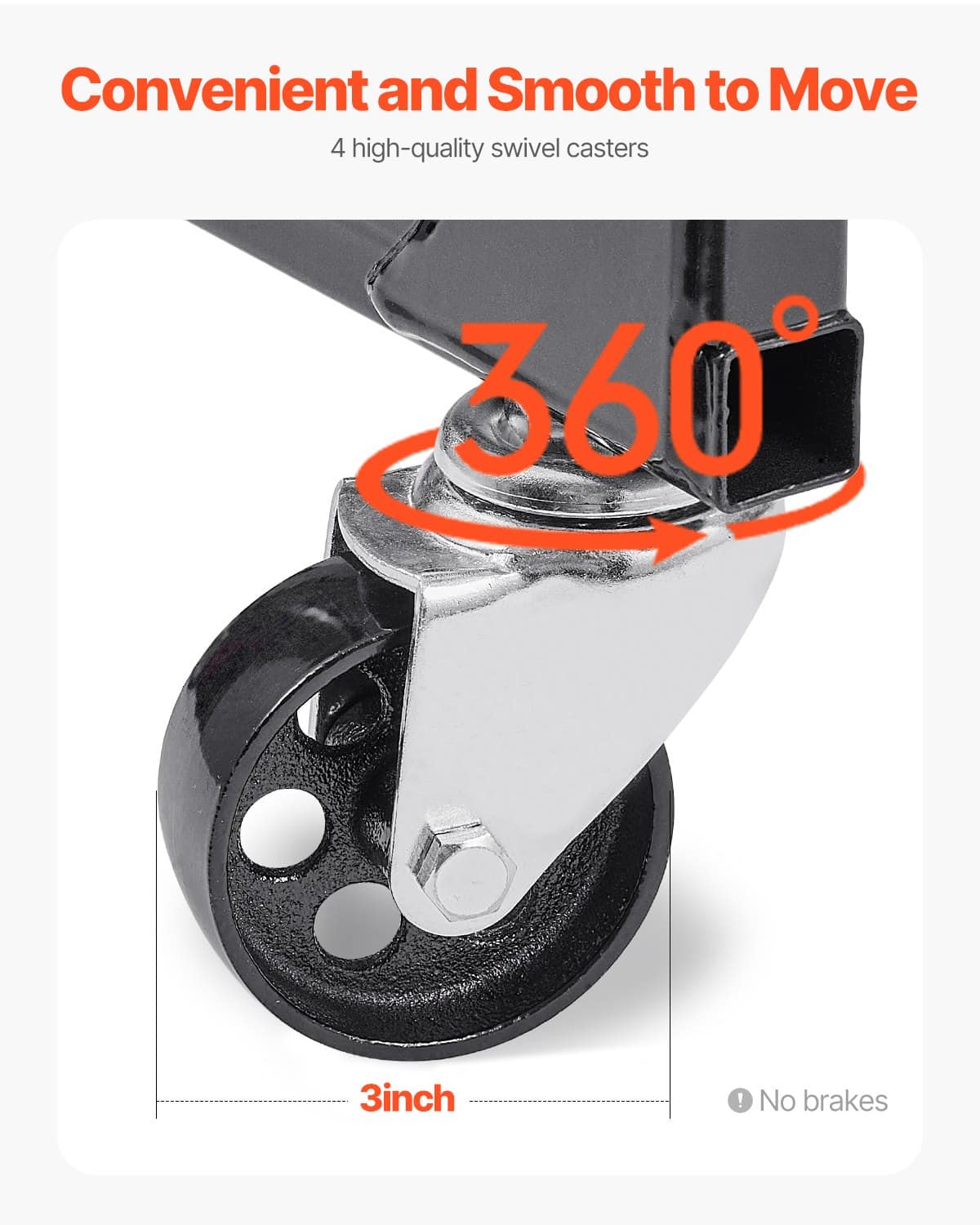 VEVOR Heavy-Duty Engine Stand 340kg Load, Steel Motor Holder with Swivel Casters, for BB-CHEVY & GEN-1 SB-CHEVY Engines - Pilt 4