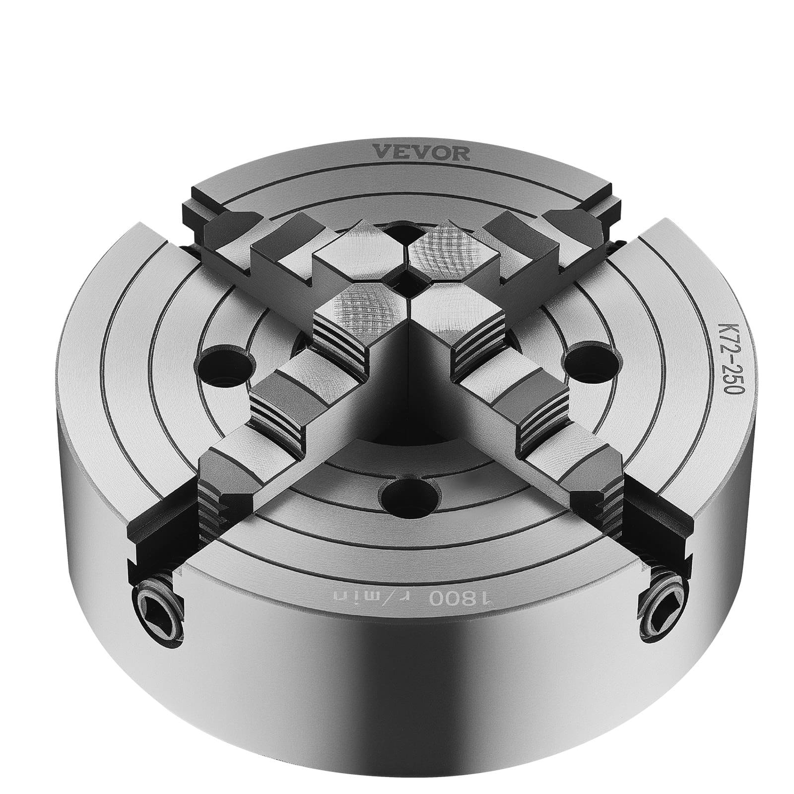 VEVOR 250 mm 4-Jaw Self-Centering Lathe Chuck with T-Key, 15–250 mm Clamping Range, HT300 Cast Iron for Wood & Metal – Paveikslėlis 10