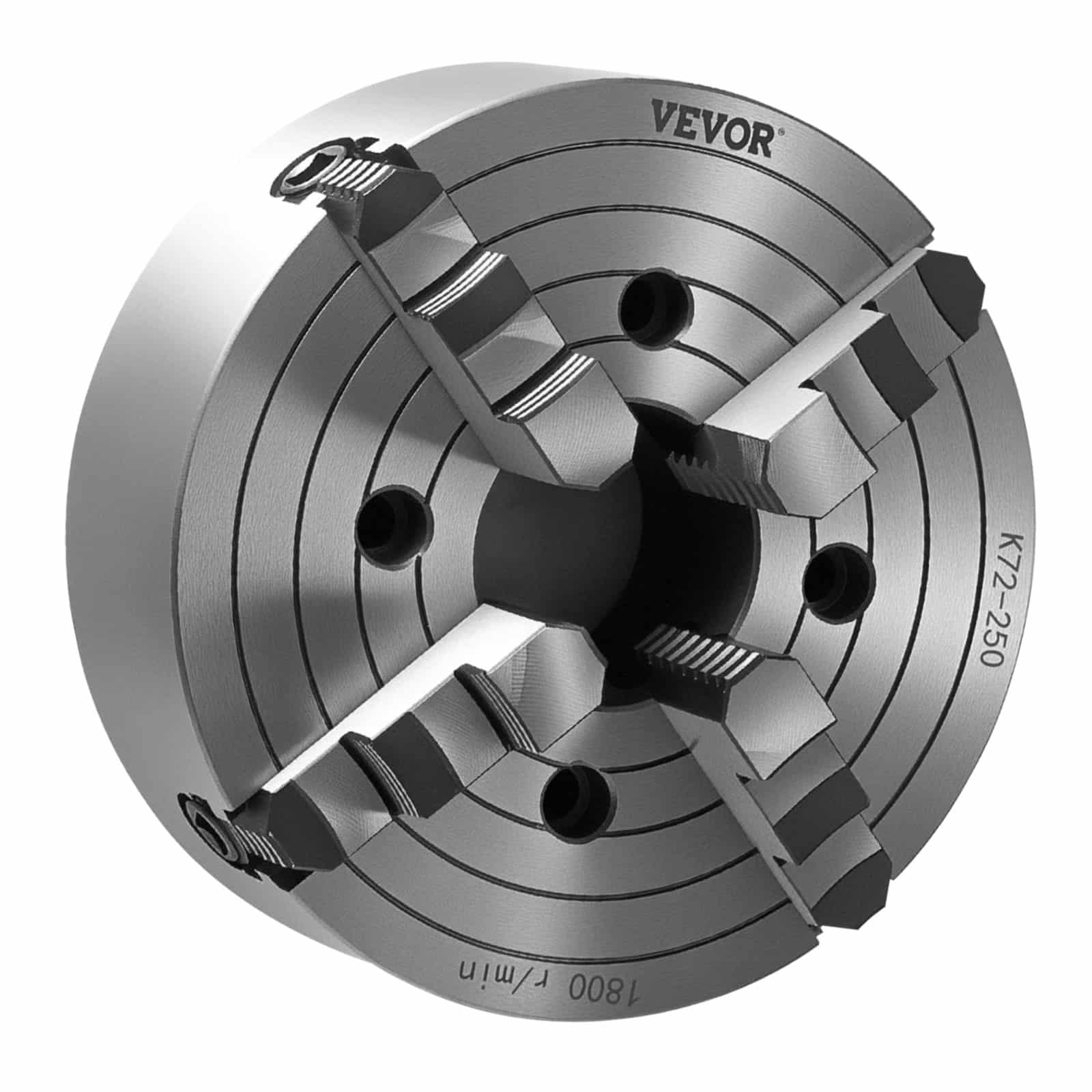 VEVOR 250 mm 4-Jaw Self-Centering Lathe Chuck with T-Key, 15–250 mm Clamping Range, HT300 Cast Iron for Wood & Metal – Paveikslėlis 9
