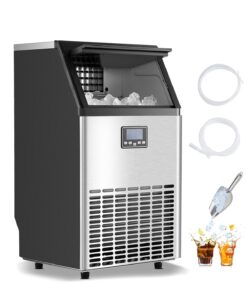 VEVOR Коммерческий Льдогенератор 59кг/24ч, 45 Кубиков за 15мин, 15кг Хранение, LED Дисплей, Самоочистка, Для Бара/Офиса/Ресторана