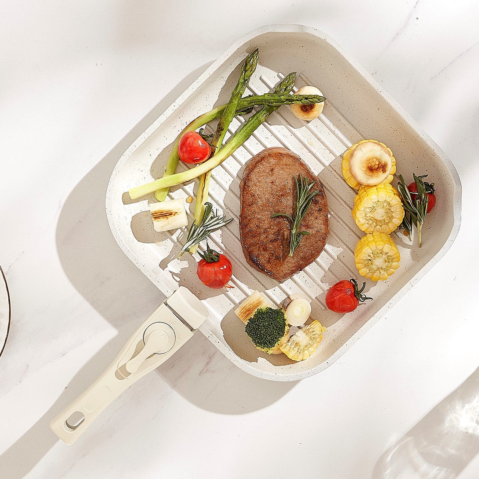 VEVOR 17-Piece Nonstick Cookware Set with Detachable Handles, Induction & Oven Safe, Space-Saving Kitchen Pots & Pans – White - Image 8