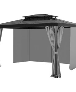 VEVOR āra paviljona privātuma aizkari, 4 paneļi ar rāvējslēdzējiem, ūdensizturīgi, der 3x3.65x2m paviljoniem, pelēki