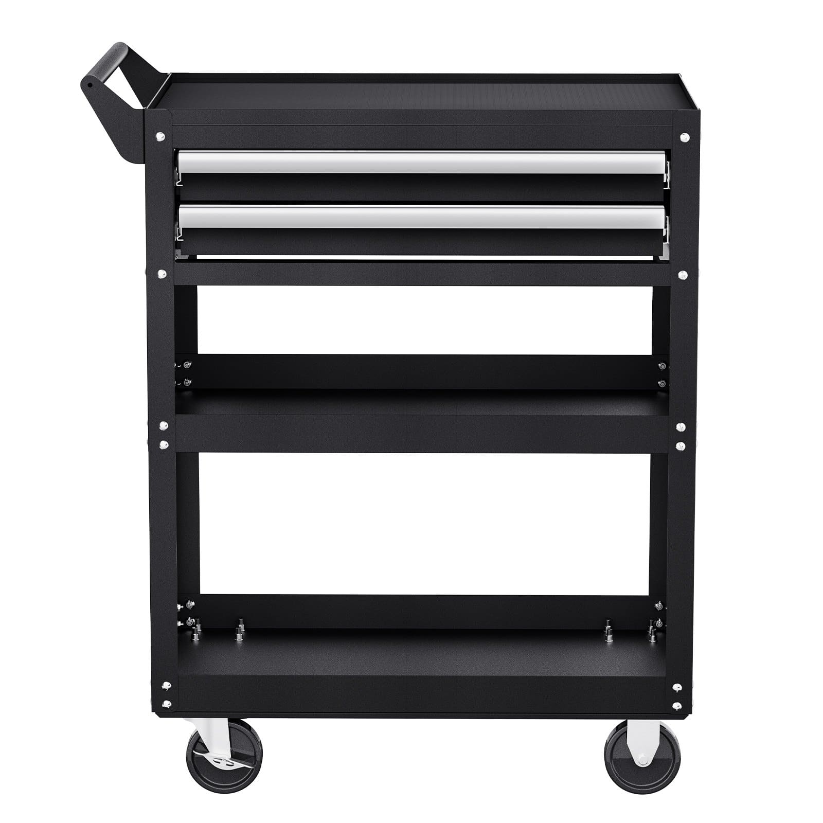 VEVOR 5-Tier Rolling Tool Cart with Lockable Drawers, Pegboard & 180 kg Capacity for Garage & Workshop, Black — Attēls 12