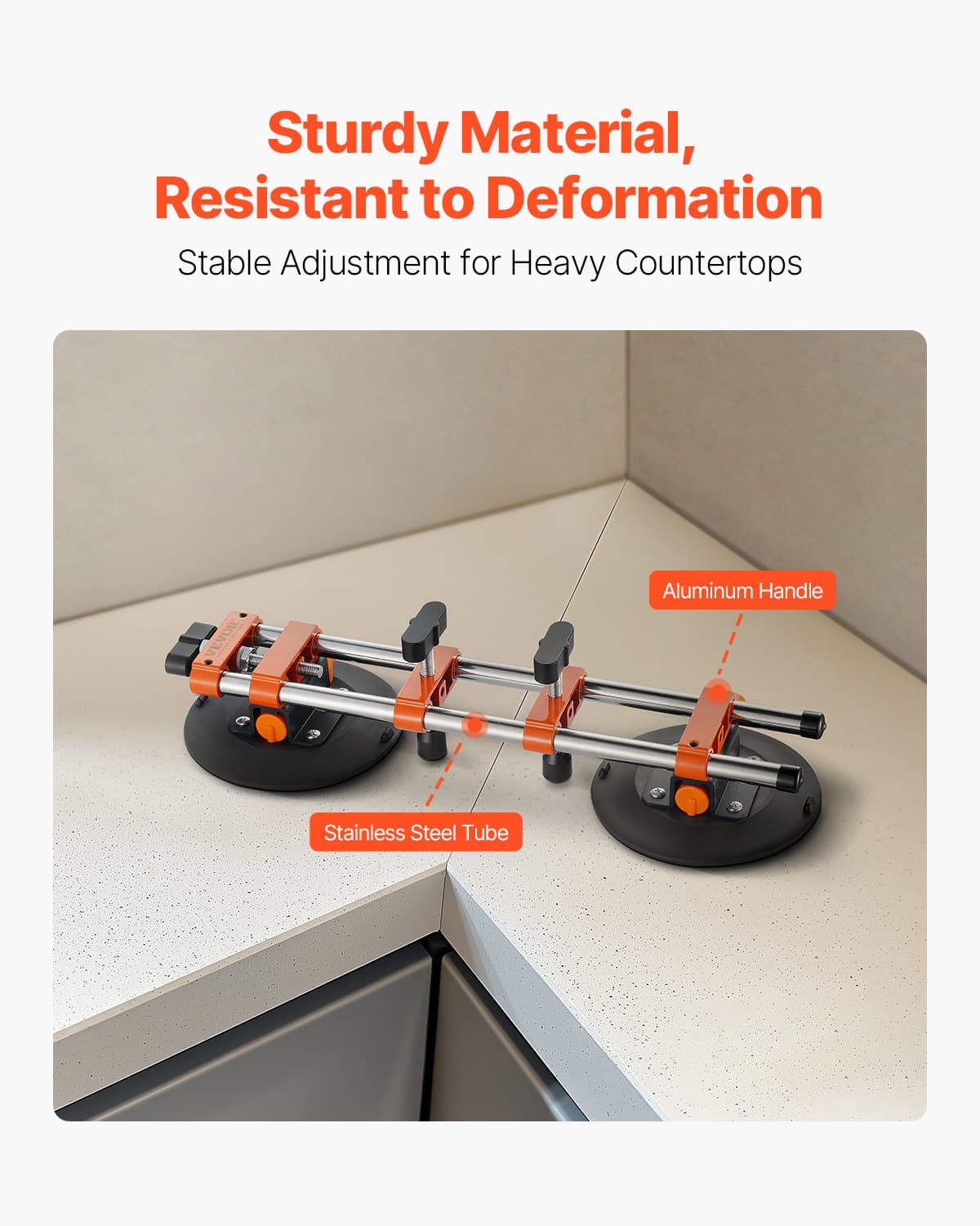VEVOR Seamless Seam Setter 2-Pack with 15cm Suction Cups & Tool Bag – Tile, Stone, Marble Slab Joiner for Countertop Installation - Pilt 4